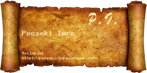 Peszeki Imre névjegykártya