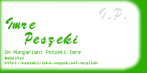 imre peszeki business card